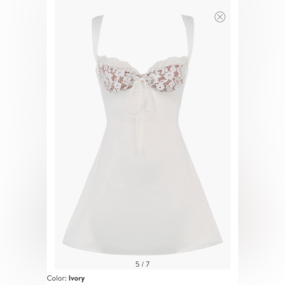 House of CB Adriana Lace Inset Satin Minidress